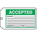 Accuform 5 3/4 x 3 1/4 PF-Cardstock Production Tags ACCE.., Green/Black On White, 25/Pack (MMT301CTP)