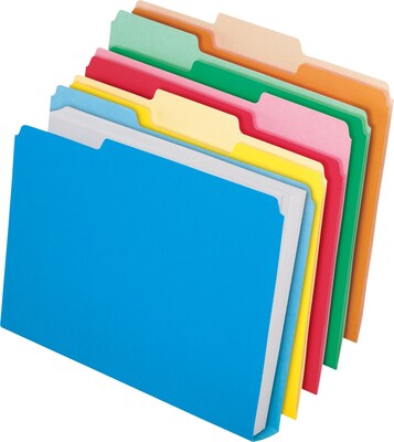 Pendaflex Double Stuff File Folders, Letter Size, 3 Tab Positions, Assorted Colors, 24/Pack (54458)