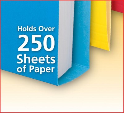 Pendaflex Double Stuff Recycled File Folder, 1/3-Cut Tab, Assorted, Letter Size, Assorted Colors, 24/Pack (54458EE)