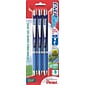 Pentel EnerGel RTX Retractable Gel Pens, Needle Tip Fine Point, Blue Ink, 3/Pack (BLN75BP3C)