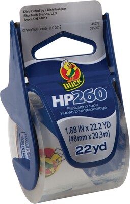 Duck® HP260 Crystal-Clear Premium Packing Tape with Dispenser, 1.88 x 22.2 Yds, 6/Rolls (280065)