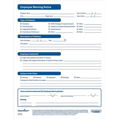 ComplyRight Employee Warning Notice Forms (AR0395)