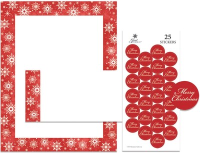 Great Papers® Holiday Stationery Kit Snowy Flakes, 25/Count