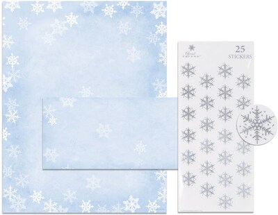 Great Papers® Holiday Stationery Kit Winter Flakes, 25/Count