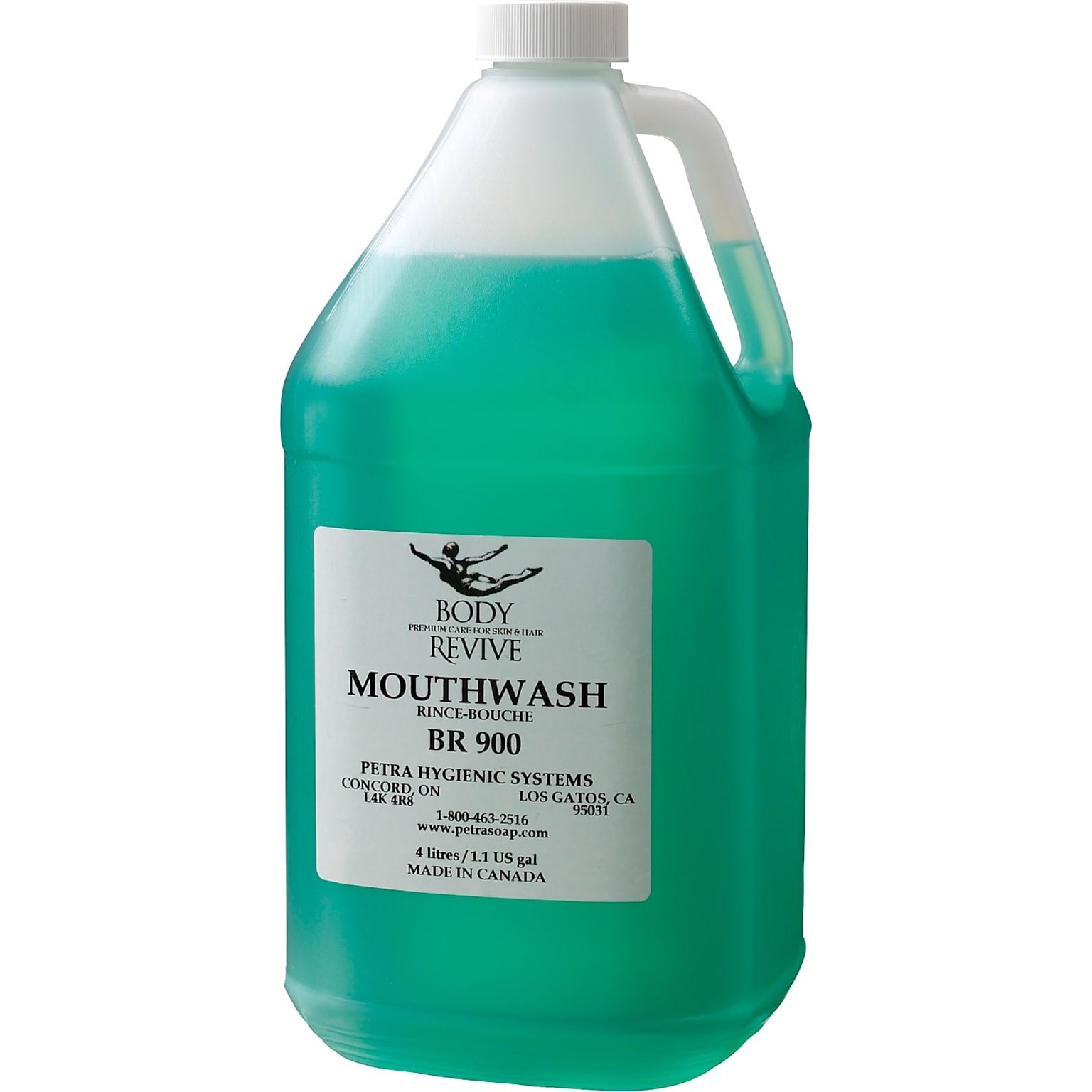 Petra Hygenic Systems Body Revive Peppermint Mouthwash, 4/Carton (BR900)