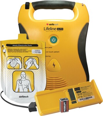 Defibtech Lifeline AUTO AED Defibrillator Package with Prescription Certificate and 7  Year Battery (CCPRX 0008)