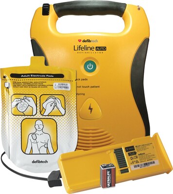 Defibtech Lifeline AUTO AED Defibrillator Package with Prescription Certificate and 7 Year Battery (CCPRX 0008)