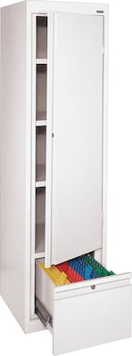 Sandusky 64 H Steel Storage Cabinet With 4 Shelves And 1 File