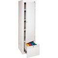 Sandusky 64H Steel Storage Cabinet with 4 Shelves and 1 File Drawer, White (HADF171864-22)