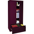 Sandusky 64H Steel Storage Cabinet with 4 Shelves and 1 File Drawer, Burgundy (HADF301864-03)