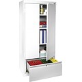 Sandusky 64H Steel Storage Cabinet with 4 Shelves and 1 File Drawer, White (HADF301864-22)