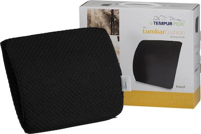 Tempur-pedic® Travel Lumbar Cushion with Fabric Cover, Black