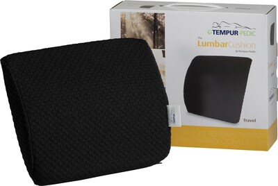 Tempur-pedic® Travel Lumbar Cushion with Fabric Cover, Black