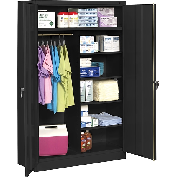Tennsco® Jumbo Combination Steel Storage Cabinet, Black, 78H x 48W x 24D