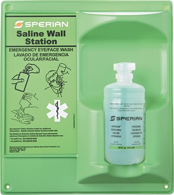 Eyesaline® Personal Eyewash Single Wall Station, One 16-oz. Bottle (32-000454-0000)