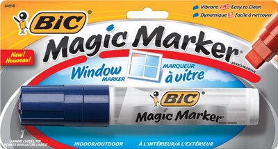 BIC Magic Marker Window, Jumbo Chisel Tip, Blue Ink (MWXP11-BLU)