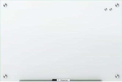 Quartet® Infinity™ Glass Magnetic Marker Board, White, Frameless, 2'W x 1 1/2'H (G2418W)