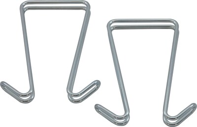 Alera® Double Sided Partition Garment Hook, Silver, Steel, 2/Pk