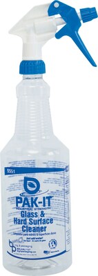 PAK-IT 32 oz. Spray Bottle with Trigger, Clear/Black (BIG555120004001)