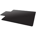 Deflect-O Blackmat Carpet Chair Mat with Lip, 45 x 53, Low-Pile, Black (CM11232BLKCOM)