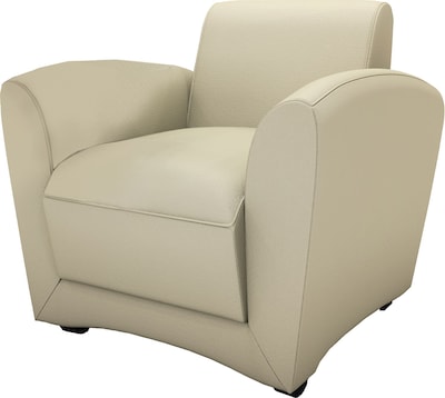 Safco Santa Cruz® Lounge Series Mobile Chair, Leather, Almond, Seat: 18 1/2W x 21D, Back: 18 1/2W