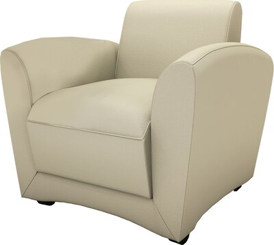 Safco Santa Cruz® Lounge Series Mobile Chair, Leather, Almond, Seat: 18 1/2W x 21D, Back: 18 1/2W x 11 3/4H