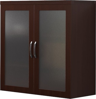 Safco Aberdeen Glass Display Cabinet, Mocha, 2-Shelf, 39 1/4H