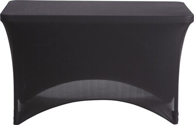 Iceberg Rectangle Stretch-Fabric Table Cover, Black, 30" x 72"