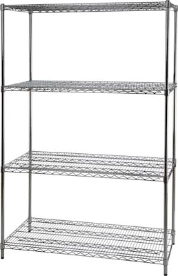 Coastwide Professional™ 4-Shelf Wire Unit, 48W, Chrome (CW25477)