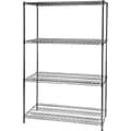 Quill Brand® Wire Shelving, 4 Shelves, 72 x 48 x 24, Chrome