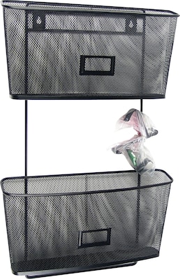 Quill Brand® Black Mesh Coordinating Desk Set; 2 Wall Hanging Files