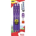 Pentel® EnerGel-X® Retractable Roller Gel Pen, Medium Point, Violet Ink, 3/Pk (BL107BP3V)