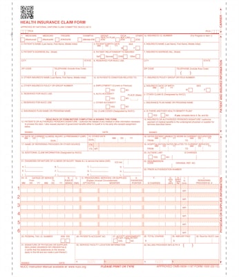 ComplyRight™ CMS-1500 Health Insurance Claim Form (02/12), 2-Part Continuous, White/White, 1,000/Box