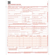 ComplyRight™ CMS-1500 Health Insurance Claim Form (02/12), 2-Part Continuous, White/Yellow, 1,000/Bo