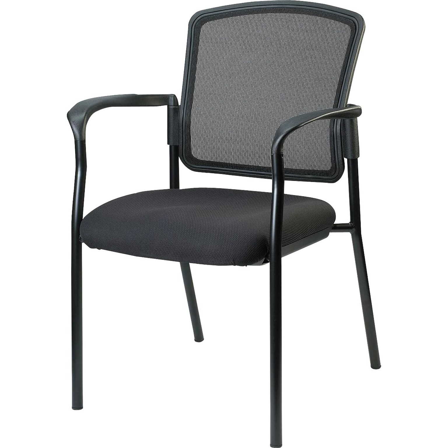 Lorell Mesh Back Stackable Guest Chair, 23W x 9D x 32H, Black (LLR23100)