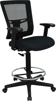 Lorell Mesh Back Drafting Stool, Black (LLR43100)