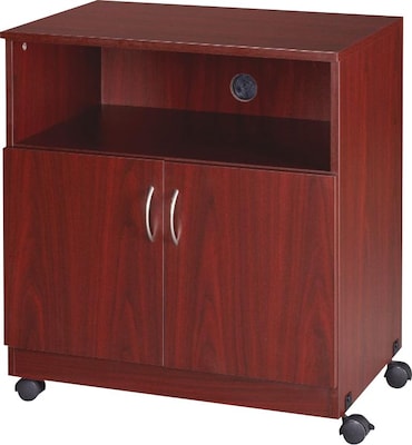 Lorell Mobile Machine Stand with Shelf, Mahogany (LLR60268)