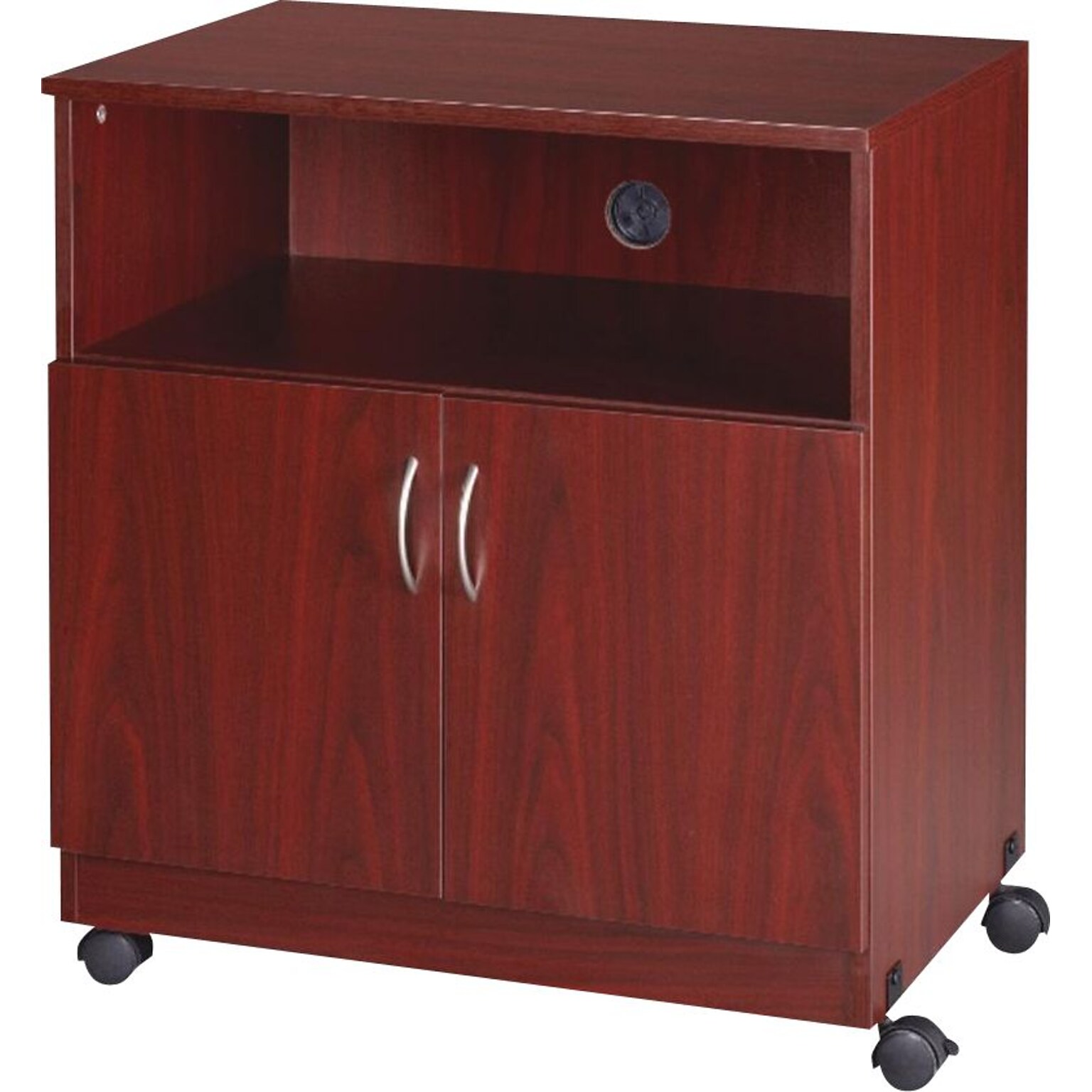 Lorell Mobile Machine Stand with Shelf, Mahogany (LLR60268)
