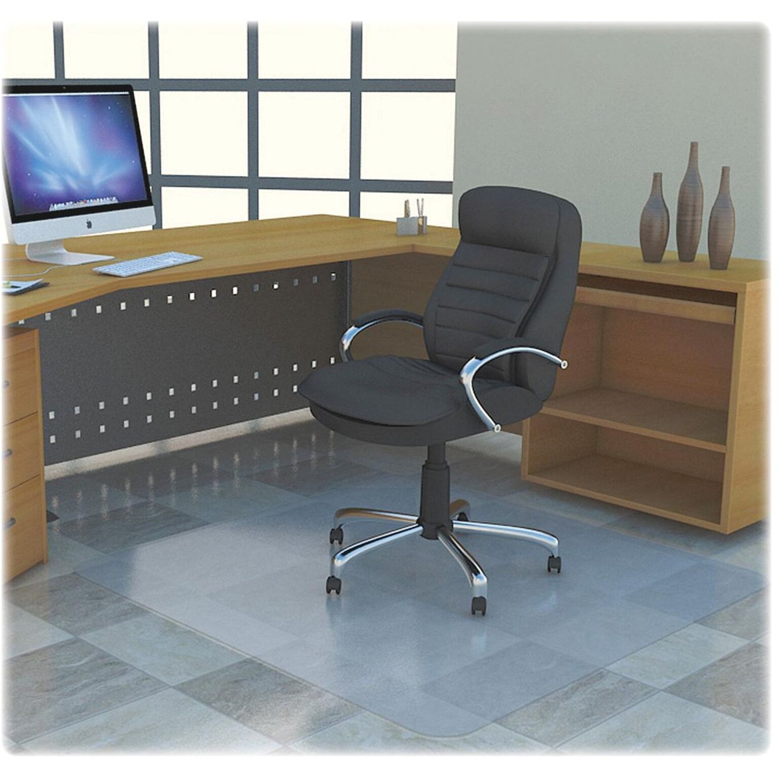 Lorell Big & Tall Rectangular Chairmat without Lip, Clear (LLR69708)