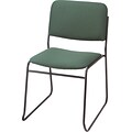 MLP Sled-Base Stack Chair without Arms; Grey Fabric, Black Frame
