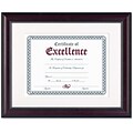 Dax Prestige Document Wood Frame, Matted with Certificate, Rosewood with Black Trim, 11 x 14