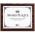 Dax Award Plaque Acrylic and Wood Frame with Certificate, Walnut, 8 1/2 x 11