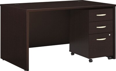 Bush Business Furniture Westfield 48W Desk with Pre-Assembled 3Dwr Mobile Pedestal, Mocha Cherry