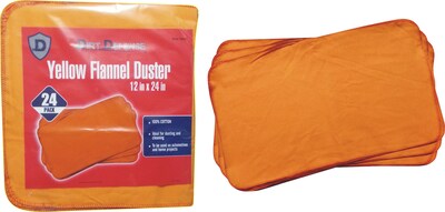 Dirt Defense Flannel duster; yellow, 24 Pack