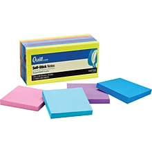 Quill Brand® Self-Stick Notes, 3 x 3, Mega Colors, 100 Sheets/Pad, 12 Pads/Pack (733F12UC)