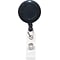 Swivel-Back Clip-On Retractable ID Reel with Badge Holder, Black, 12/PK