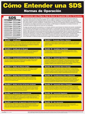 ComplyRight™ Safety Posters; Understanding SDS, Spanish