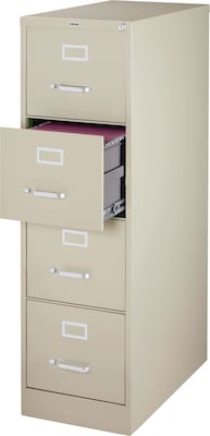 Quill Brand® 4-Drawer Vertical File Cabinet, Locking, Letter, Putty/Beige, 25D (25162D)