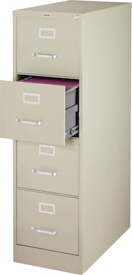 Quill Brand® 4-Drawer Vertical File Cabinet, Locking, Letter, Putty/Beige, 25"D (25162D)