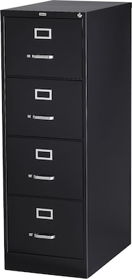 Quill Brand® 4-Drawer Vertical File Cabinet, Locking, Legal, Black, 25D (25166D)
